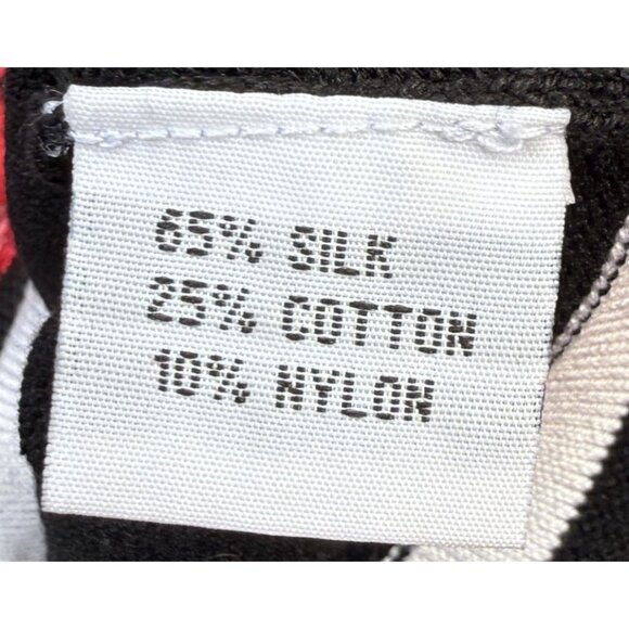 Austin Reed Black Embroidered Floral Cardigan Top Womens L Silk Blend Vintage - Picture 6 of 7